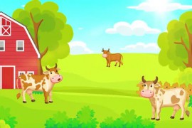 Cows At The Farm Animated Landscape Looped 44393765
