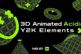 3D Animated Acidic Y2K Elements 45874879