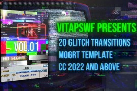 Glitch Transitions Vol. 01 | MOGRT 48878945