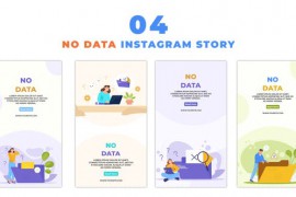 Empty Folder Concept Flat Character Instagram Story 48059706