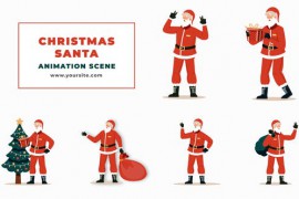 2D Flat Character Santa Claus Christmas Animation Scene 48565154