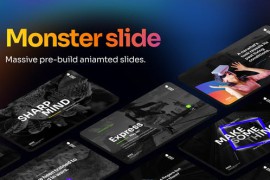 Monster Slide Aniamted Text Full Screen Background Video Display After Effect Template 44779087