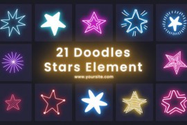 Doodles Colorful Stars 21 Element Pack 43641700
