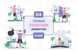 Fitness and Exercise Illustration Animation Scene 52775078