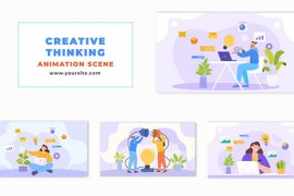 Creative Thinking Concept Flat Character Animation Scene 48571147
