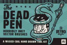 RetroSupply – The Dead Pen | A Wicked Cool Hand Drawn Tool Kit for Adobe Illustrator