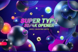 Super TYPO/ Abstract 3D Text/ Hero Comics/ TV Broadcast/ Intro Promo/ Light and Sphere Glass Bubbles