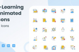 Animated Online Education Icons (GIF, Lottie, AEP, MP4) 29704265