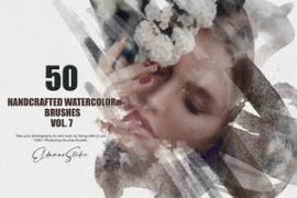 CreativeMarket – 50 Handcrafted Watercolor Brushes – Vol. 7 6258384