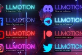 Neon Social Media Lower Thirds 44936909