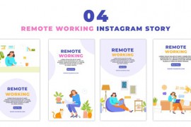 Remote Working Scene Vector Instagram Story 48059024