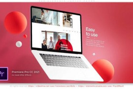 Red Elements Laptop Mockup Promo 44093208