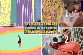 Seamless Abstract Scribble Colorful Transitions | Premiere Pro MOGRT 47992722