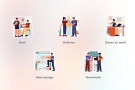 Teamwork - Flat Concept of Smiling People 49280656