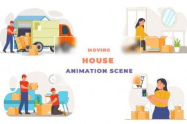 House Shifting Concept Animated Scene 43334809