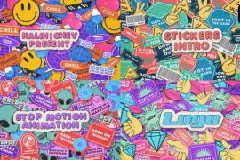 Stickers Abstract Logo Intro - Premiere Pro 49154828