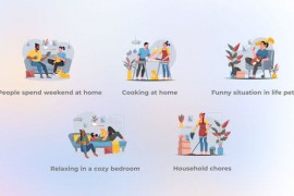 Rest at Home - Muted Colors Flat Concepts 44477042