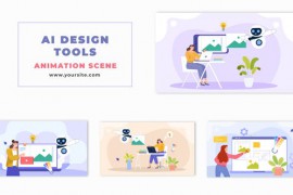 Vector AI Design Tool Cartoon Animation Scene 48570949