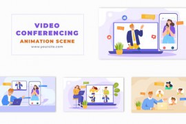 Video Calling Concept Flat Character Design Animation Scene 49791788