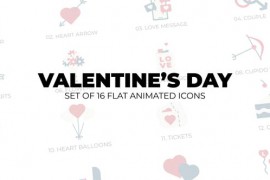 Valentine's day - Set of 16 Animation Icons 43384453
