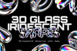 Free Download:Studio2am – 3D Glass Iridescent Shapes Pack
