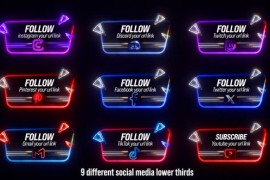 Neon Social Lower Thirds 52108571