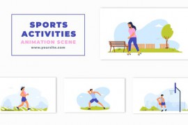 Sport Activities Flat Character Animation Scene 47250693