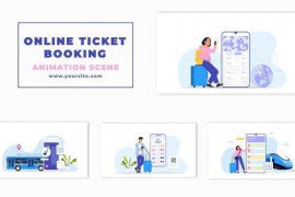 Online Ticket Booking for Travel 2D Character Animation Scene 47354494