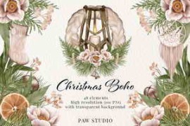 Free Download:Christmas Boho Clipart Winter Holidays 5515553