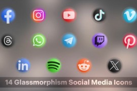 Glassmorphism Social Media Icons 51378340