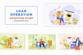Loan Review and Approval Flat 2D Character Animation Scene 48565043