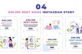 Online Rental Home Search Flat Vector Instagram Story 47460349