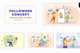 Social Media Followers Concept Creative Design Character Animation Scene 49481651