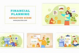 Flat Vector Design Character Financial Planning Animation Scene 48570639