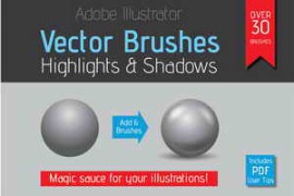 Free Download:CreativeMarket – Highlight & Shadow Vector Brushes 2444406