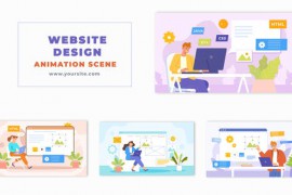 Animation Scene of Website Designers Working with Vector Graphics 47865112