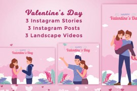 Valentine's Day Romantic Couples Instagram Stories & Posts - Cartoon Animation pack 43349455
