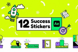 12 Success Stickers Animated 45190304