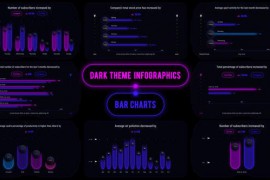 Dark Theme Infographics Bar Charts 43024944
