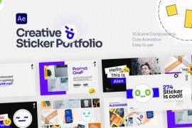 Unique Creative Sticker Animated Portfolio After Effect Project 39175773