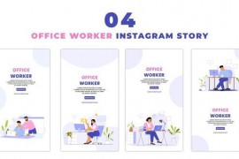 Animated Office Worker Flat Character Instagram Story 47453811