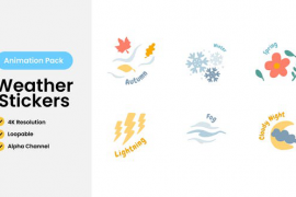 Weather Sticker Animation Pack with Loopable, 4K Resolution, and Alpha Channel 51882251