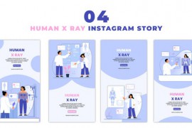 Doctor with X Ray Machine Scanning to Peoples Flat Character Instagram Story 47390301