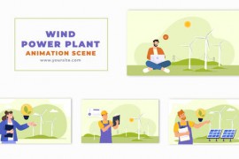 Wind Power Plant Technician Flat Design Character Animation Scene 49459590