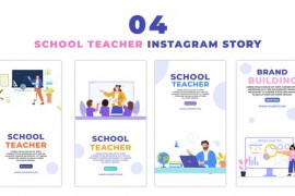 Educational Lecturer and Students Cartoon Animation Instagram Story 48058135