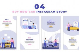 People Buying New Car Flat Character Instagram Story 47450326