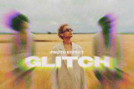 Free Download:Retro Screen Glitch Photo Effect for Photoshop