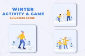 Winter Activity Game Animation Scene After Effects Template 43961028