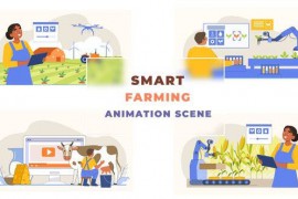 Smart Technology Farming Animation Scene 43043438