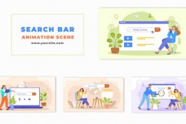 Web Search Bar Concept 2D Flat Character Animation Scene 48571254